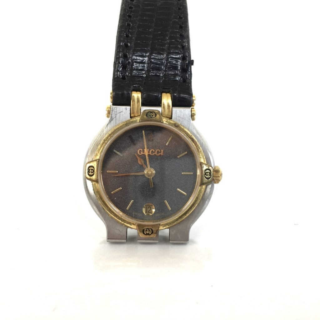 GUCCI グッチ 9000L グレー系文字盤 腕時計 0112861