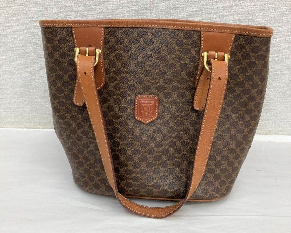 CELINE セリーヌ バケツ型トートバッグ マカダム柄 MC98/2 セミショルダー