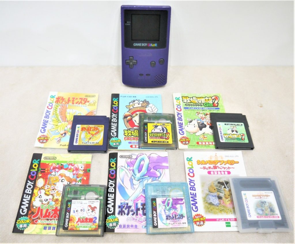 任天堂 ゲームボーイカラー パープル CGB-001 ゲームボーイ ソフト6個セット