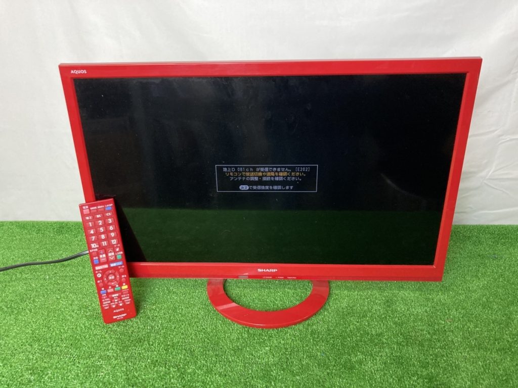 SHARP シャープ　AQUOS アクオス　 LC-24K30-R 液晶カラーテレビ 　2016年製　２４V 　リモコン付 　簡易通電テスト確認済み