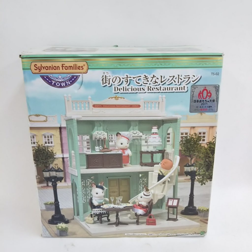 未使用 シルバニアファミリー 街のすてきなレストラン ドールハウス ミニチュア 現状品