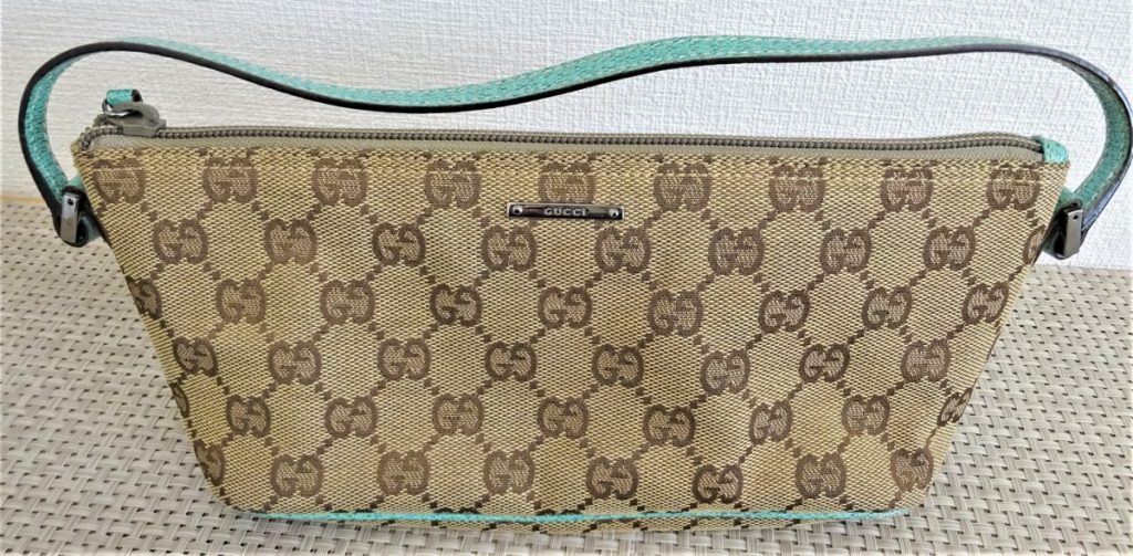 GUCCI グッチ 07198.2123 GGキャンバス×レザー ミニバッグ アクセサリーポーチ 手提げ