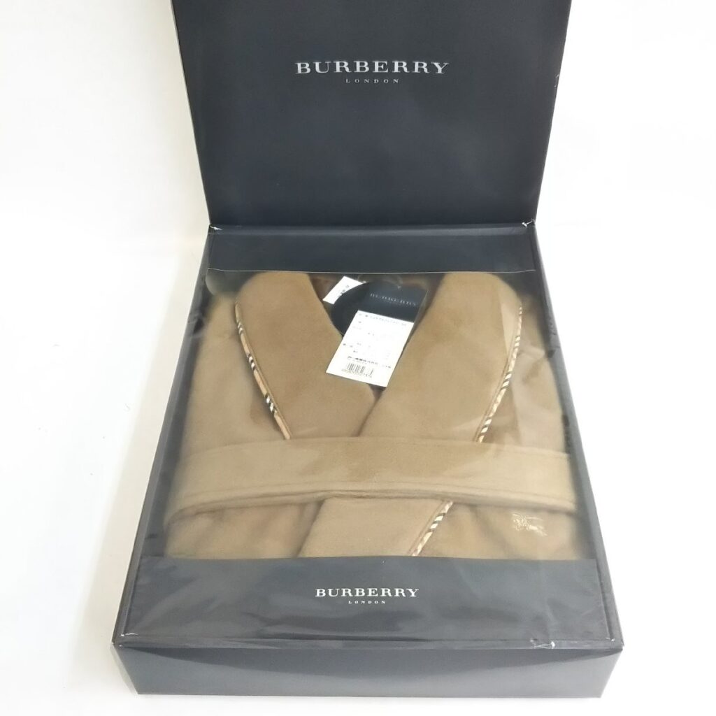 正規 未使用 BURBERRY バーバリー カシミヤ混ウールガウン Mサイズ 紳士ガウン ロング 現状品