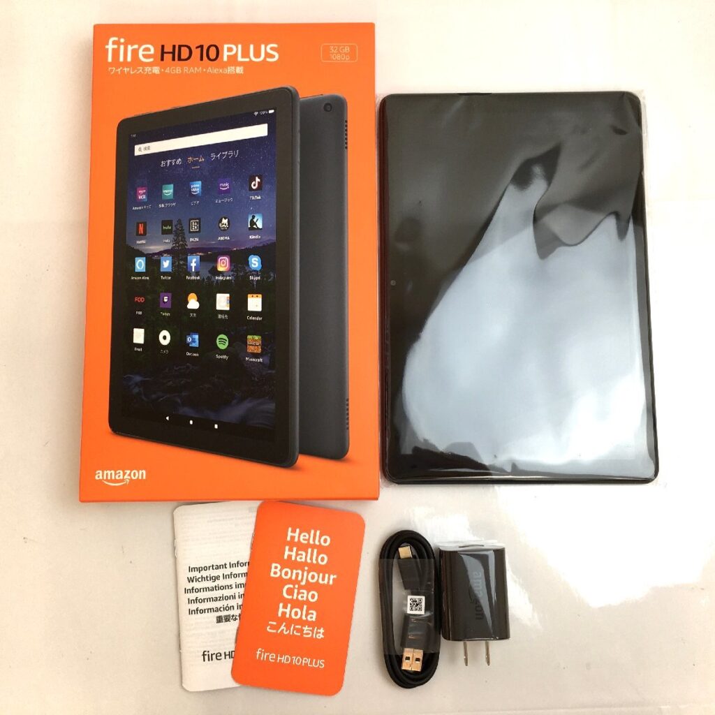 amazon　アマゾン fire HD10PLUS 32GB 1080p ブラック 10.1インチ　ワイヤレス充電　Alexa搭載　４GBRAM　初期化済み