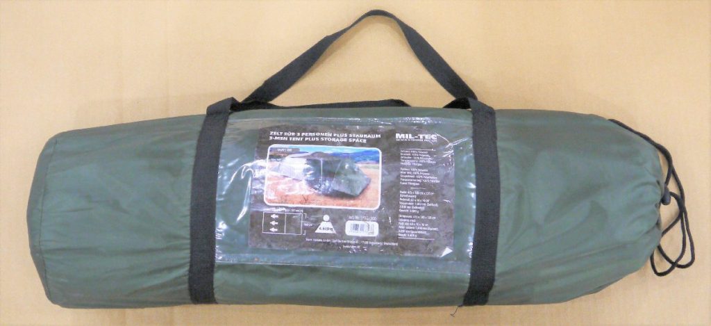 Mil-Tec 3人用テント プラス ラゲージ収納テント エントランス ひさし付き OLIVE DRAB