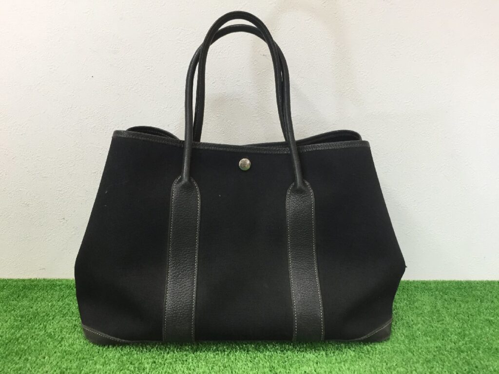 HERMES エルメス ガーデンパーティ PM レザー×キャンパス