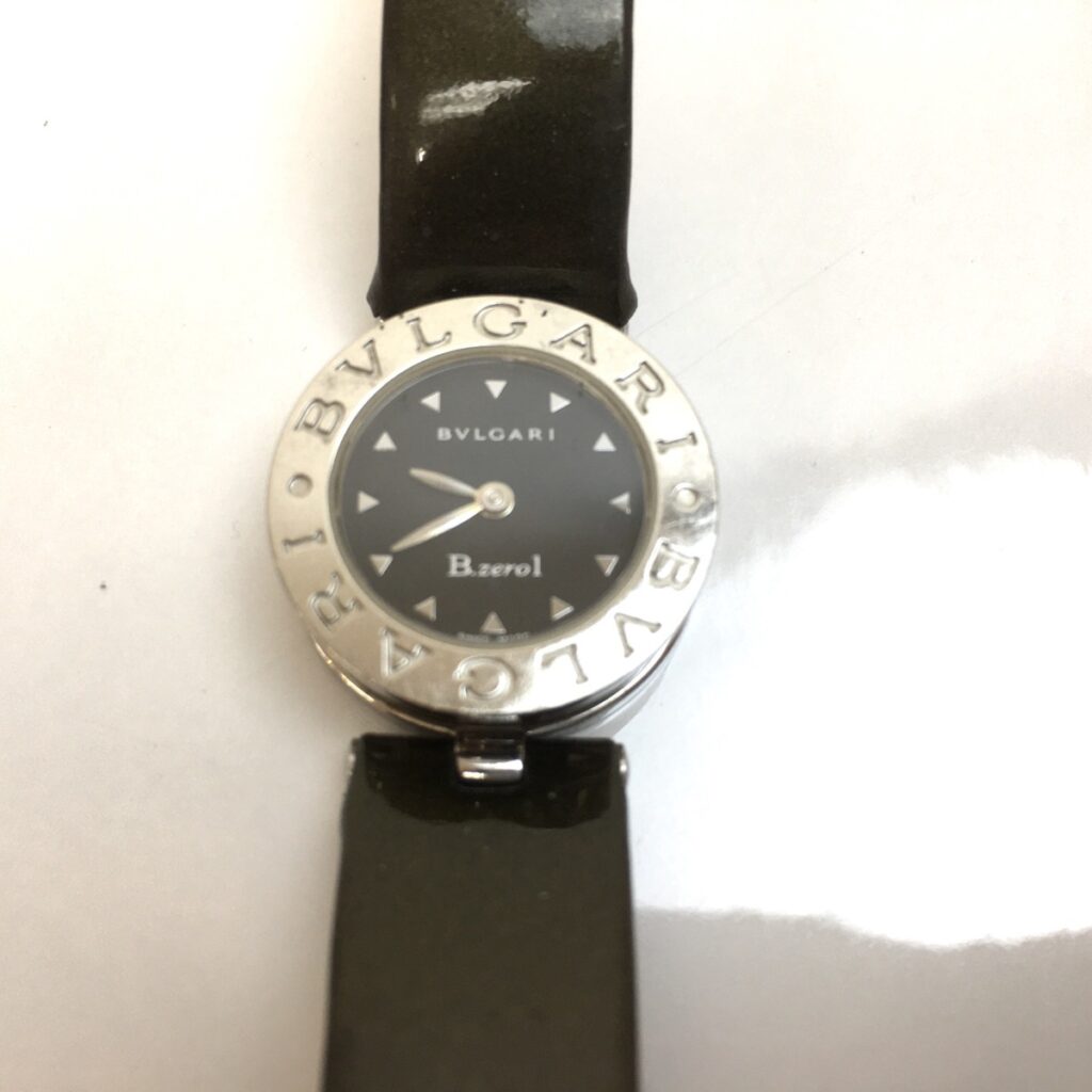 BVLGARI ブルガリ QZ Bzero1 ビーゼロワン BZ22S ラウンド 黒文字盤 レディース腕時計　ジャンク品