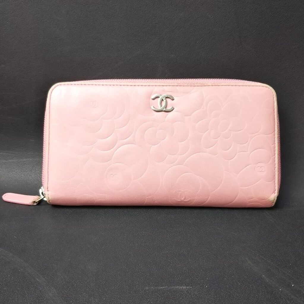 正規 CHANEL シャネル カメリア 長財布 ウォレット 現状品