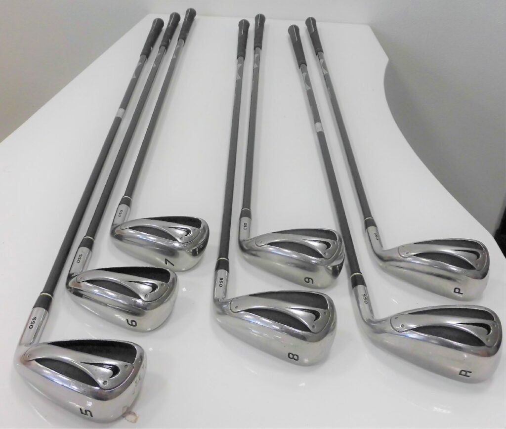 ナイキ 550 アイアン #5-9 / A / P シャフト 三菱レイヨン SLINGSHOT iDiamana FLEX-R 計7点 NIKE QG044-60