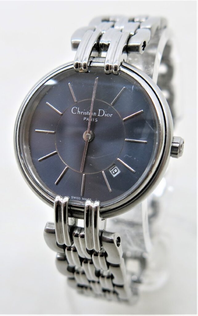 Christian Dior クリスチャン ディオール D66-100 バギラ SS クォーツ ネイビー文字盤 腕時計 レディース