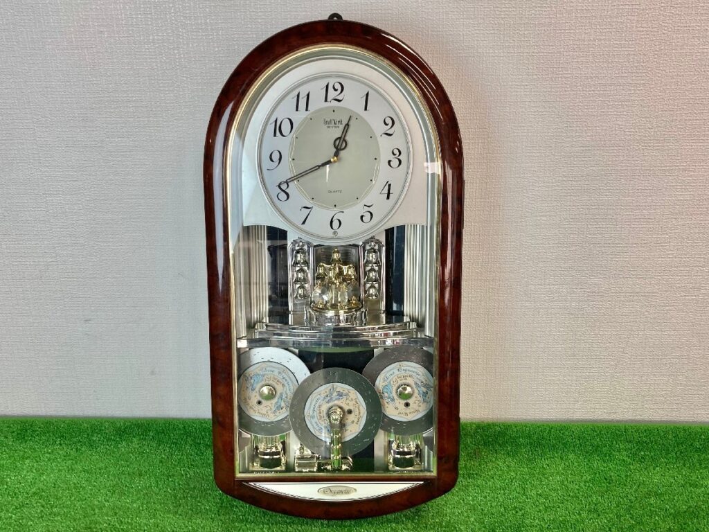リズム時計 4HM739　オルガニートスモールワールド　からくり時計　ディスクオルゴール　ディスク三枚付属