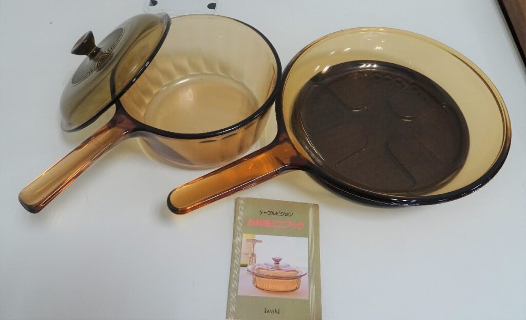 イワキガラス　VISION 超耐熱ガラス食器　パイロセラム　片手鍋・フライパンセット