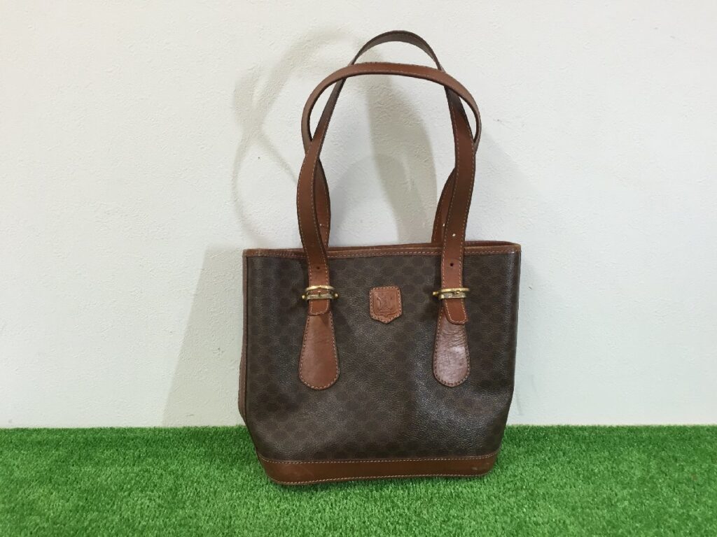 CELINE ヴィンテージ セリーヌ マカダム ブラゾン バケツトートバッグ