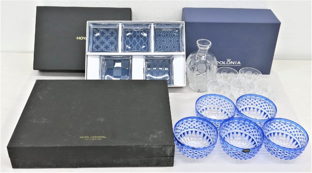 HOYA CRYSTAL POLONIA HOYA 3点セット まとめて 食器 グラス お皿