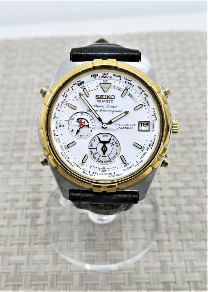 SEIKO セイコー ワールドタイマー アラーム クロノグラフ 6M15-0020 クォーツ 腕時計