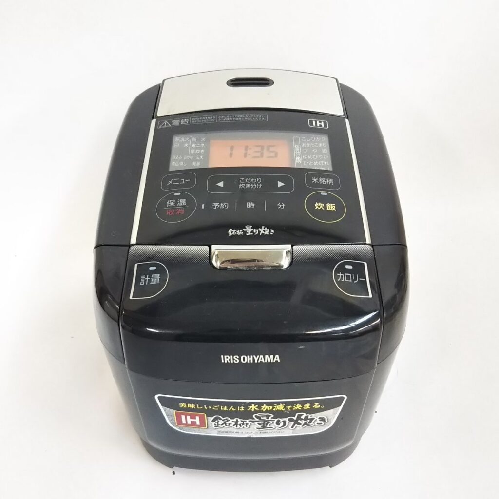 通電OK!! アイリスオーヤマ IH銘柄 量り炊き KRC-IC30-B 3合炊きIHジャー炊飯器 2018年製 現状品