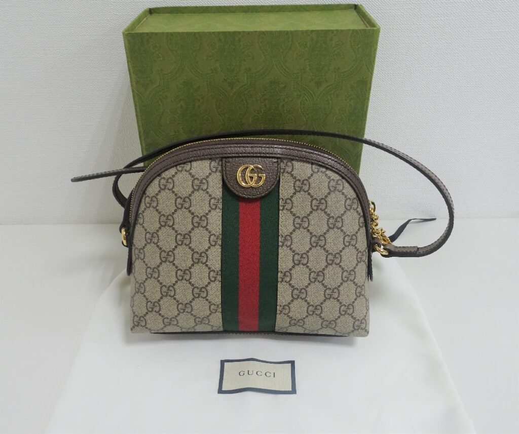 GUCCI グッチ シェリーライン　オフィディア ショルダーバッグ ブラウン系 GG×PVC