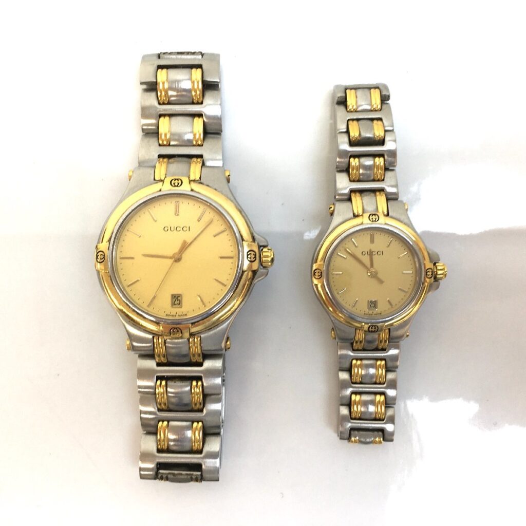 GUCCI　グッチ ヴィンテージ コンビデイト 9040L　9040M クォーツ 時計 腕時計 レディース　メンズ　ペア