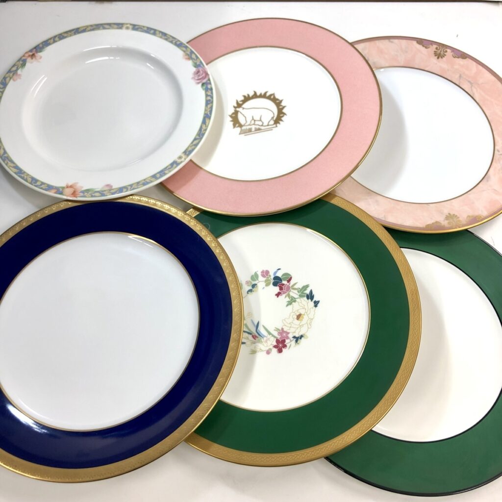 Noritake ノリタケ 直径30cm 大皿 洋食器 プレート まとめ 6枚 青 ピンク 緑 ホテル レストラン