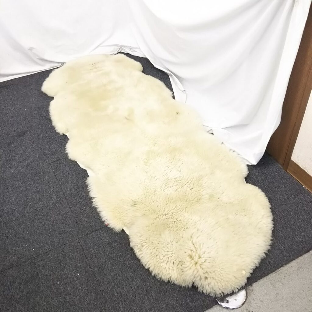 ムートン 敷物 ニチロムートン マット ラグ 羊毛 現状品