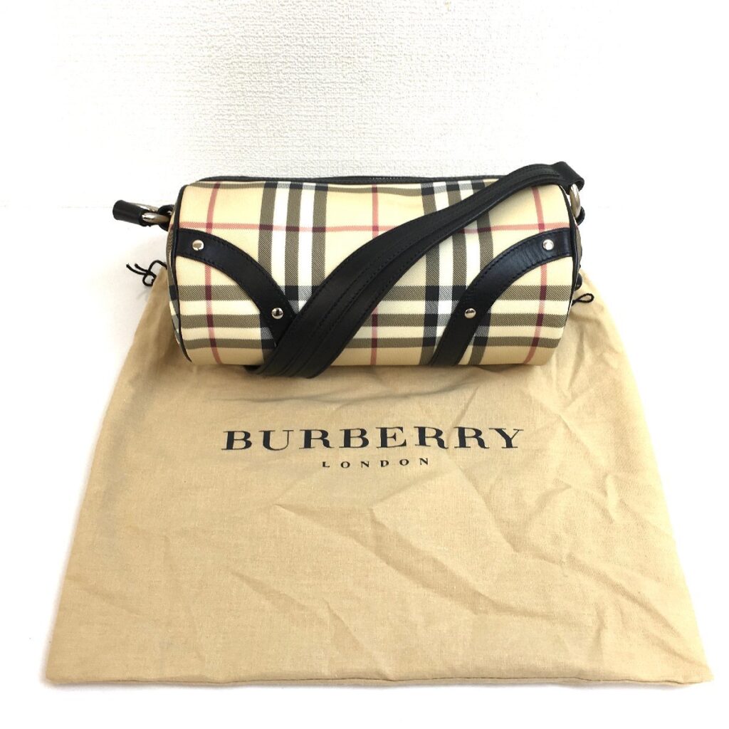 バーバリー Burberry ミニボストンバッグ ハンドバッグ 筒型 ボストン