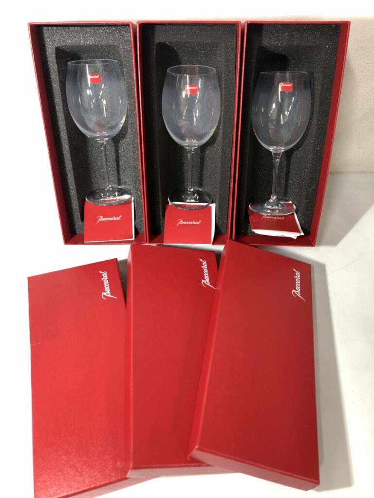 バカラ Baccarat ワイングラス 3セット BORDEAUX 箱付き クリスタルガラス 3客