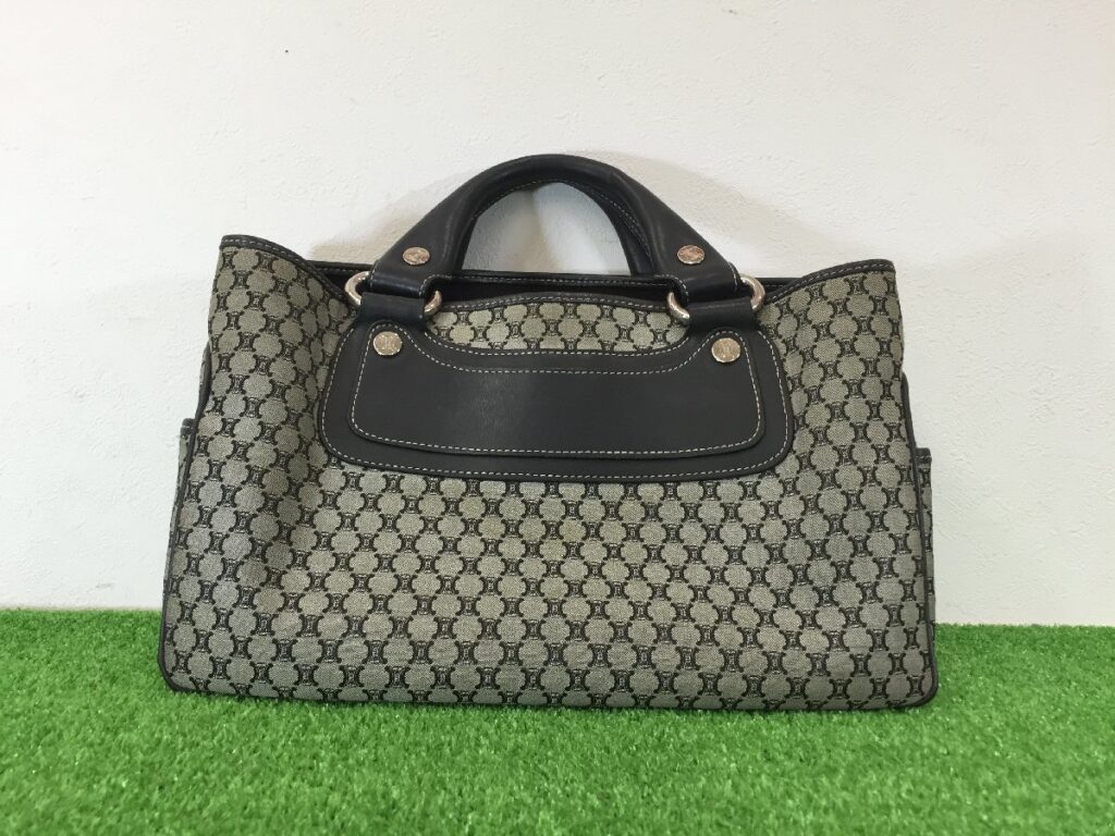 CELINE ブギーバッグ マカダム柄 ブラゾン ロゴ キャンバス×レザー