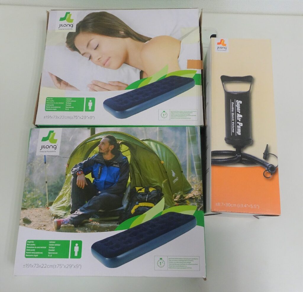 エアベッド ２個　ポンプセット　シングル エアーマット アウトドア エアーベッド コンパクト 省スペース 車中