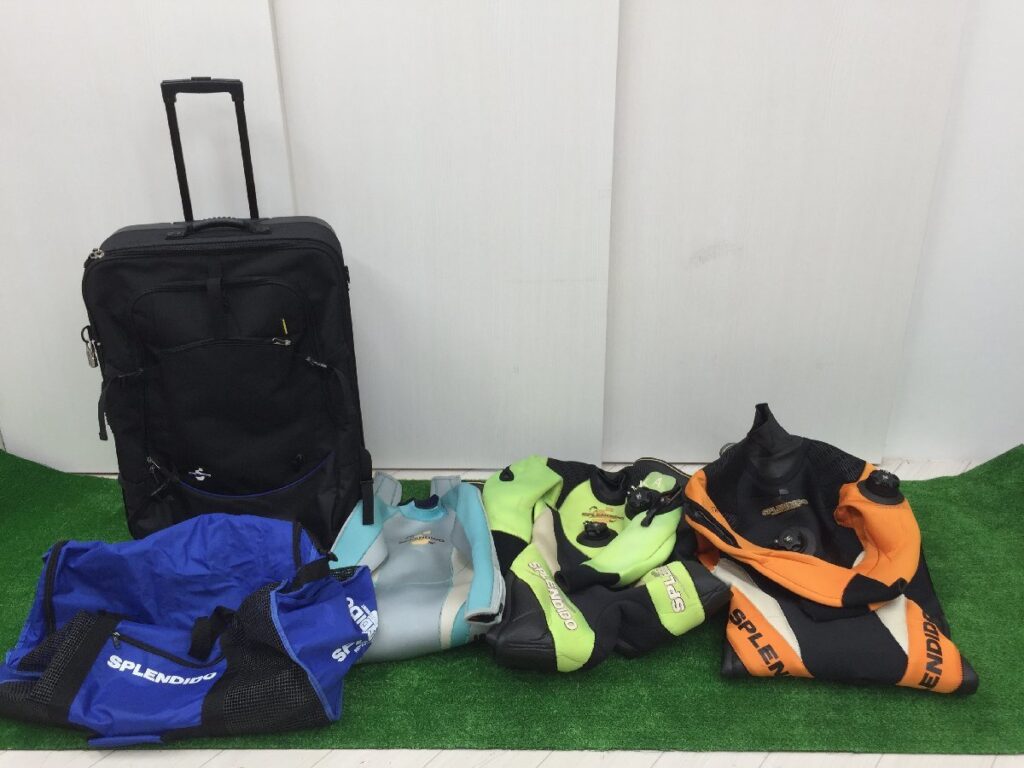 SPLENDIDO スキューバダイビング ドライスーツ / キャリーケース / メッシュバッグ セット