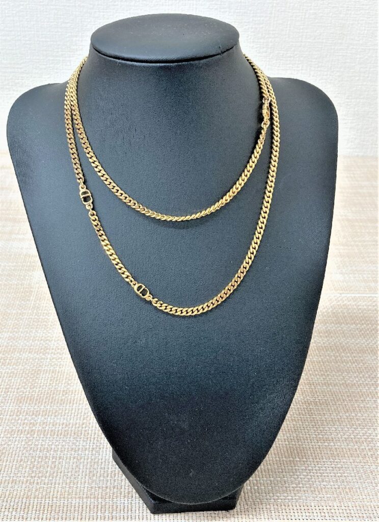 Christian Dior クリスチャン ディオール CDロゴ ゴールド ロングチェーン ネックレス ブランド アクセサリー