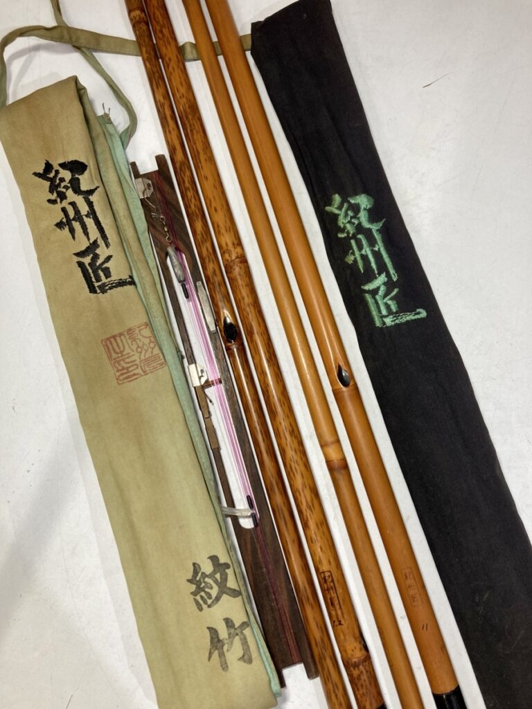 紀州匠 紋竹 11.0 9.2 ヘラ竿 ヘラブナ竿 釣り竿 竿袋付き 竿袋 釣り フィッシング 口巻 竹竿 へらぶな
