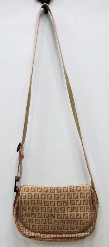 フェンディ FENDI ショルダーバッグ ズッキーノ柄 ベージュ×ピンク バッグ