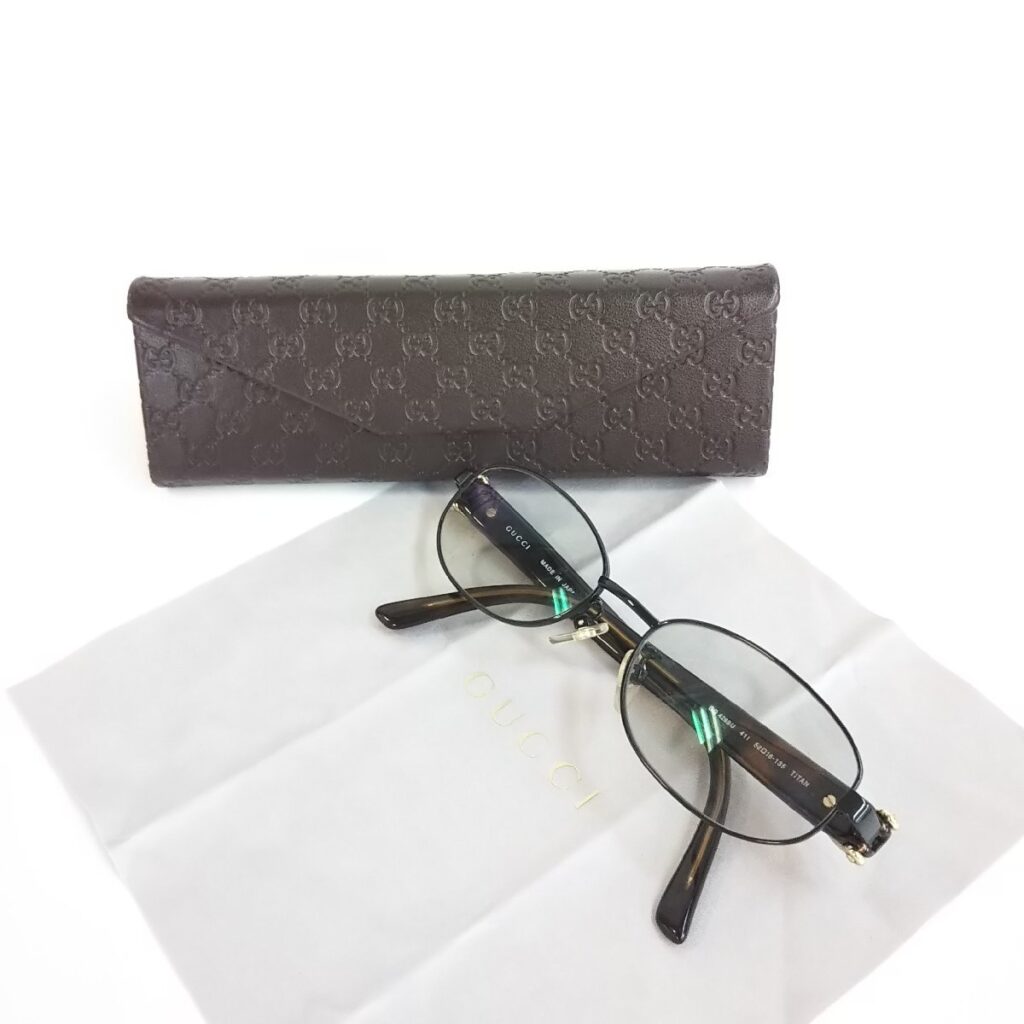 正規 GUCCI グッチ メガネ 眼鏡フレーム サングラス 度入り ケースつき 現状品