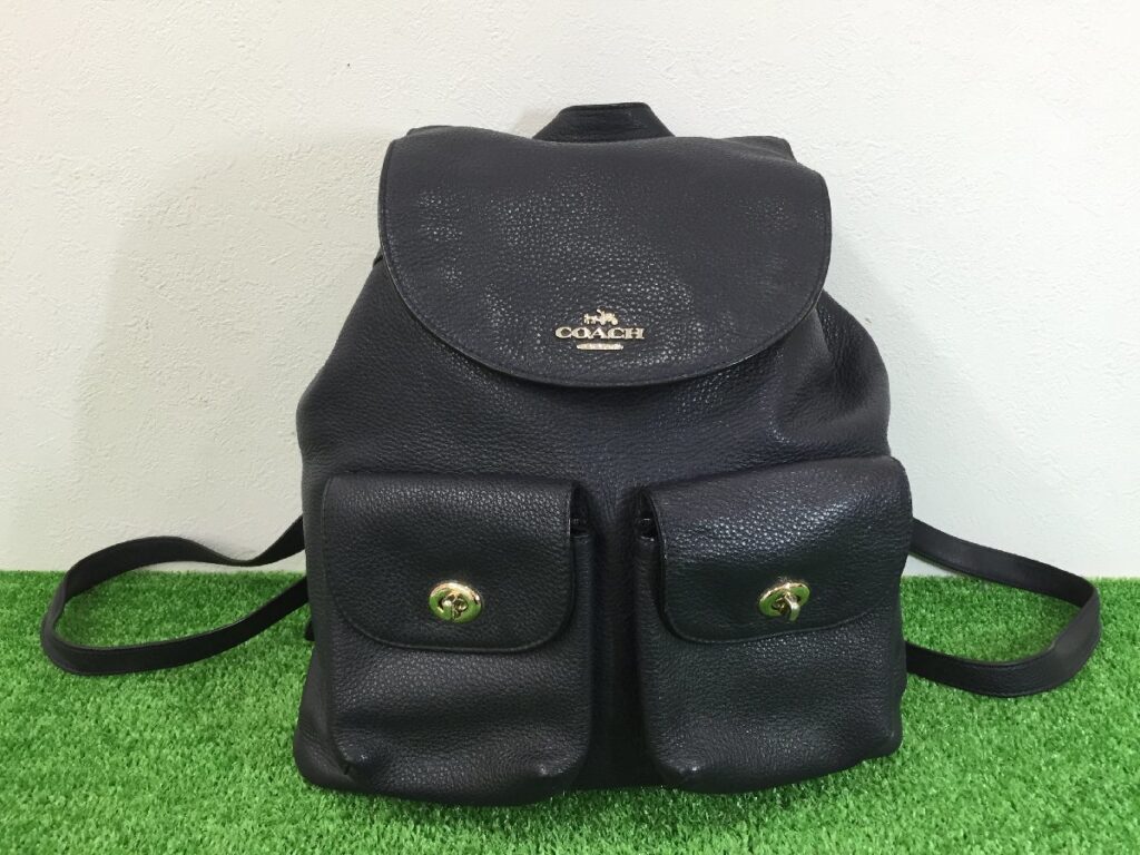 COACH コーチ レザー 巾着型 G金具 ターンロック リュックサック
