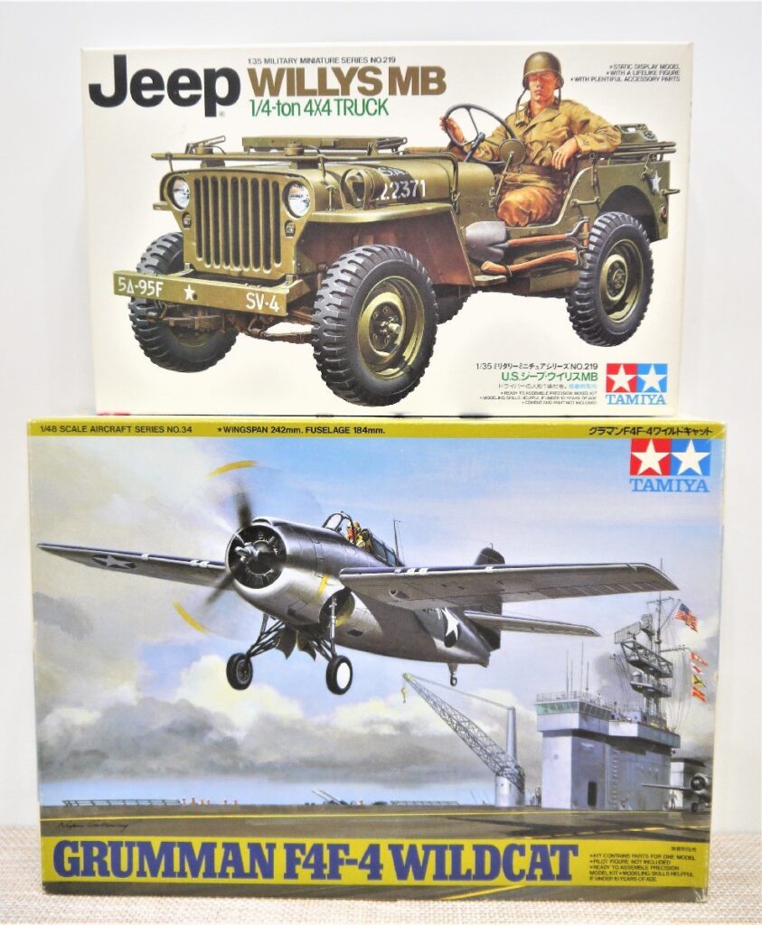 タミヤ /TAMIYA プラモデル グラマンF4F-4ワイルドキャット 1/48＆U.S.ジープ・ウイリスMB 1/35
