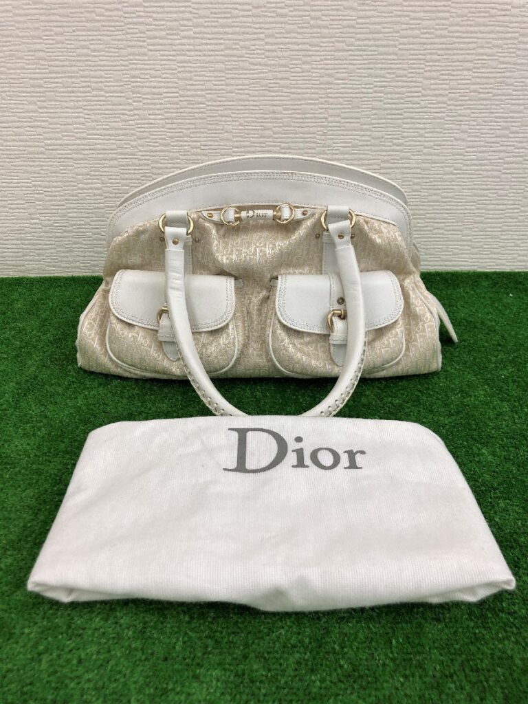 クリスチャンディオール ChristianDior ハンドバッグ ロゴグラム ホワイト