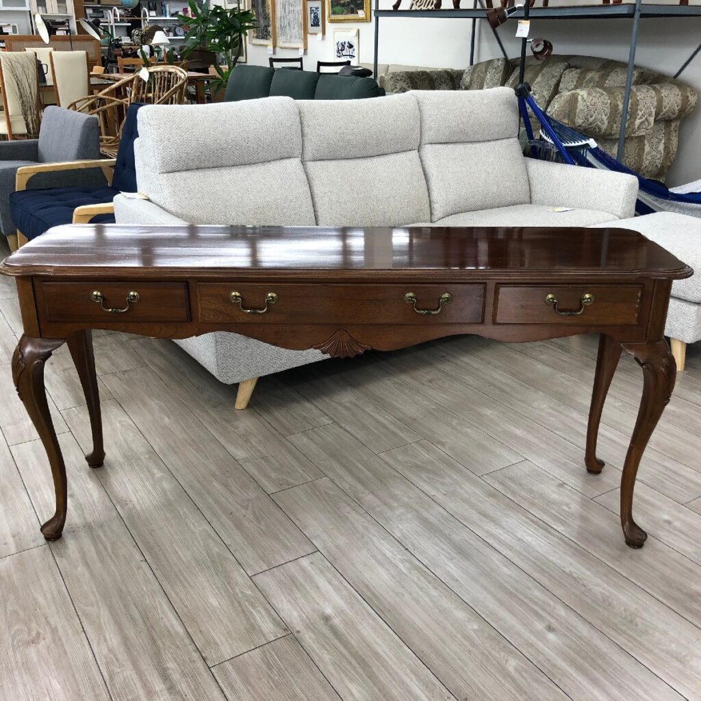 ETHAN ALLEN イーセンアーレン 収納付きテーブル　猫脚 アンティーク アメリカ製 ヴィンテージ