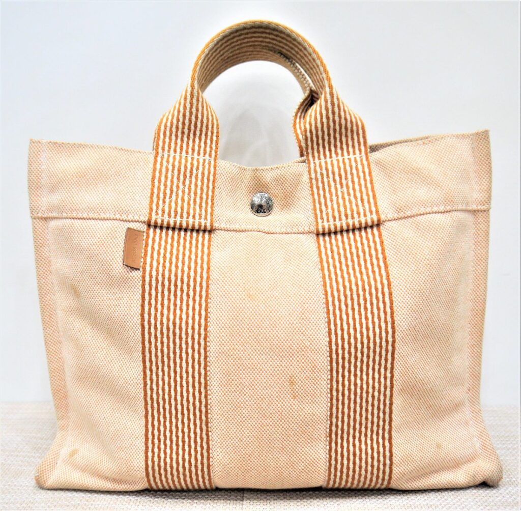 正規品 エルメス HERMES トートバッグ ニューフールトゥトートPM キャンバス オレンジ バッグ