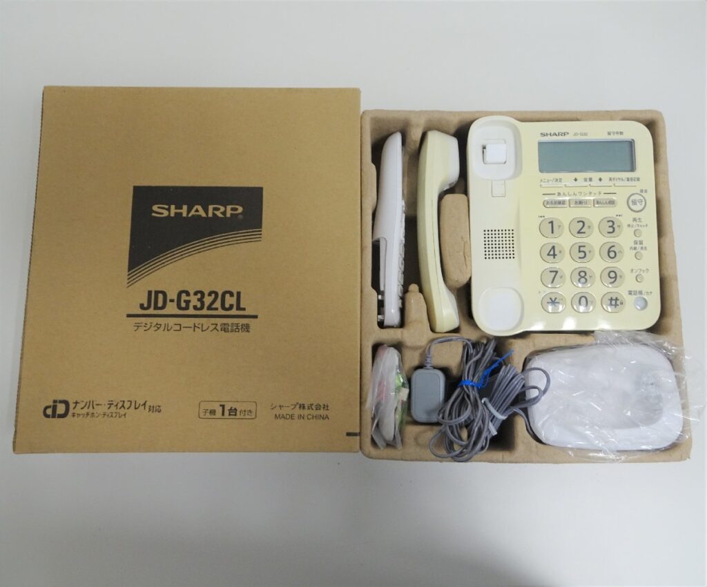 SHARP シャープ デジタルコードレス電話機 　子機未使用　付属品全てあり　ナンバーディスプレイ対応　JD-G32CL