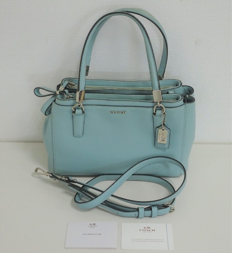 COACH コーチ 30402 マディソン ミニクリスティ レザー 2WAY ハンドバッグ ショルダーバッグ 斜め掛け　ブルー