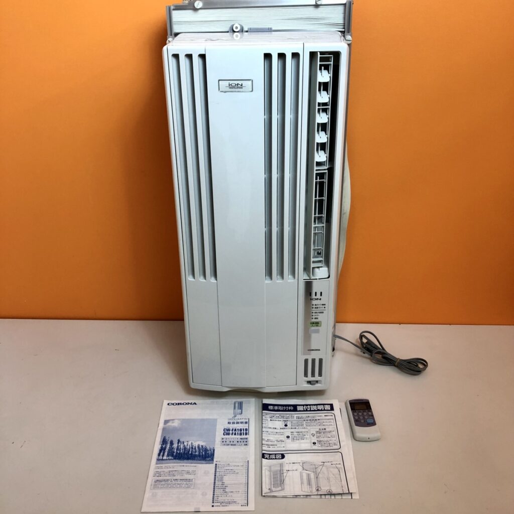 CORONA コロナ 窓用エアコン CW-FA1619 ウインドエアコン 冷房専用 2019年製 リモコン付き 取説付 4～7畳 ルームエアコン