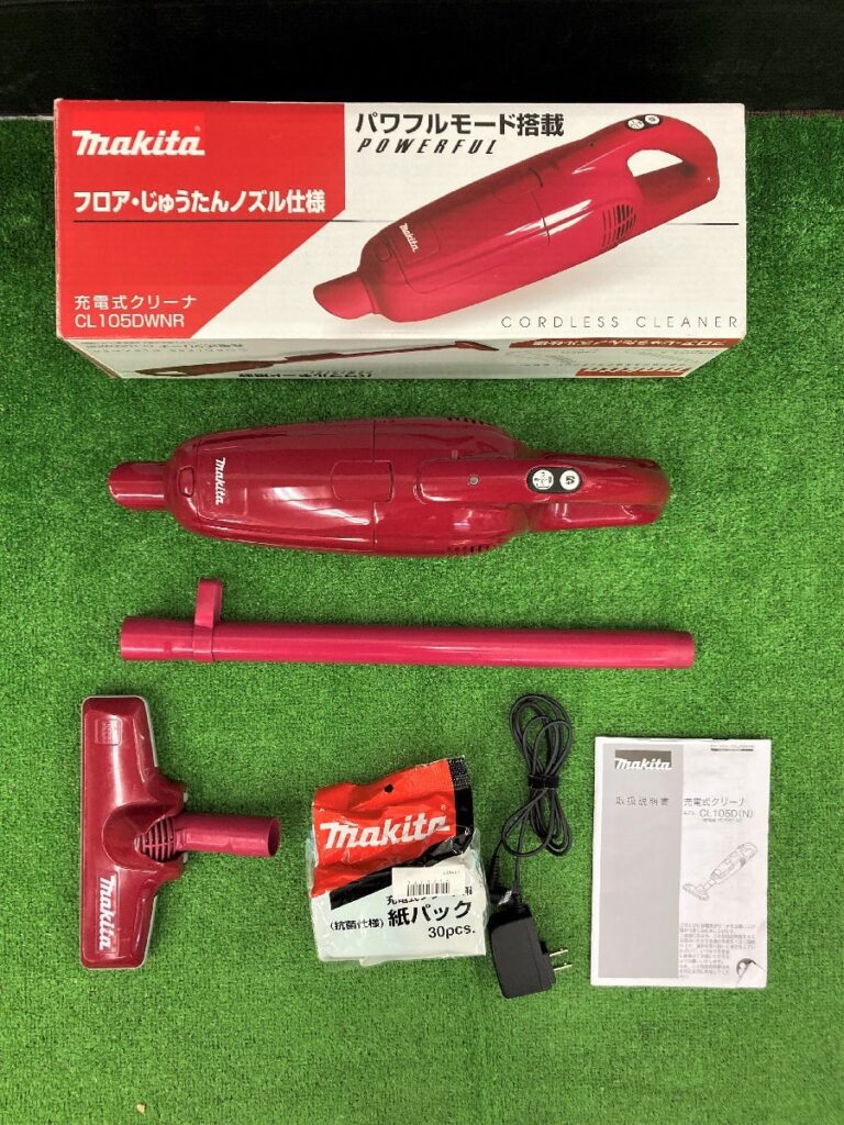 マキタ コードレス掃除機CL105 紙パック/ダストバッグ式 バッテリー内蔵 レッド CL105DWNR
