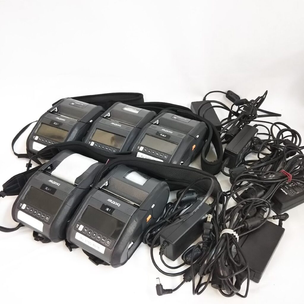 通電OK!! brother ブラザー工業 ポータブル型感熱ラベルプリンター RJ-3150 5点セット 現状品