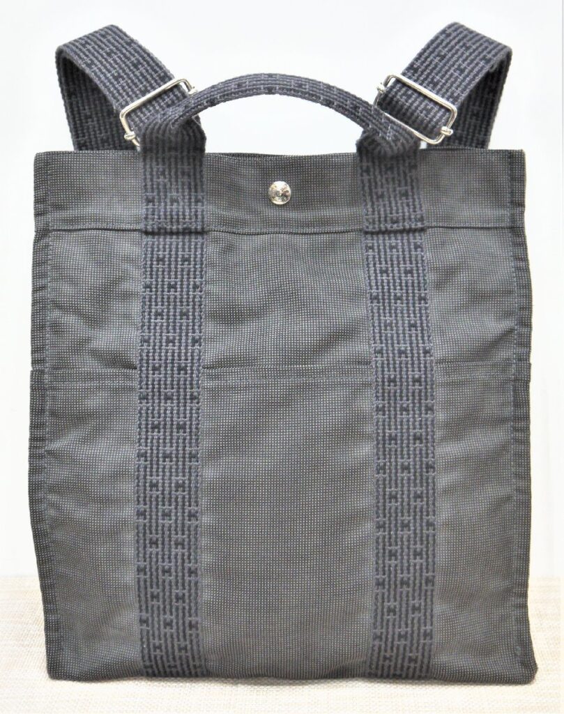 正規品 エルメス アド リュック エールライン キャンバス グレー×ブラック系 ユニセックス HERMES