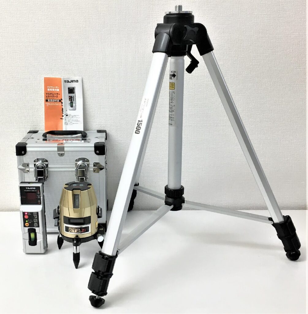 TAJIMA レーザー墨出器 GT2BZ-I・IP56 レーザー レシーバー2・エレベーター三脚1500