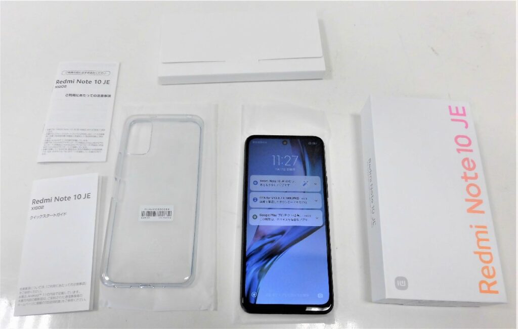 Xiaomi シャオミ Redmi note 10 JE グラファイトグレー XIG02 4GBRAM 64GB ROM