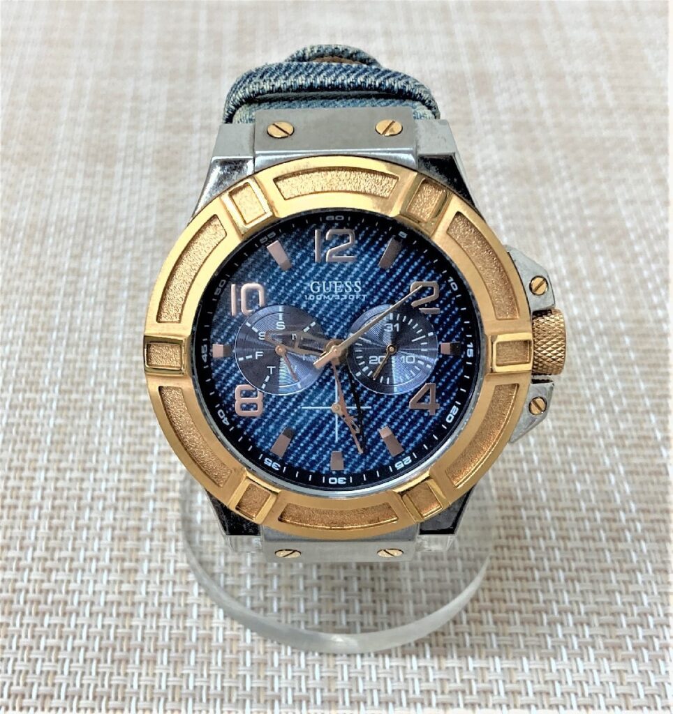 GUESS ゲス リガー W0040G6 クロノグラフ デニム クオーツ メンズ 腕時計