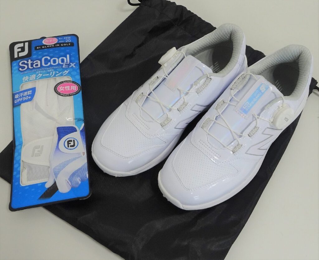 NEW BALANCE ニューバランス WGBS996W ウィメンズ スパイクレス ゴルフシューズ ホワイト 23cm +ゴルフグローブ