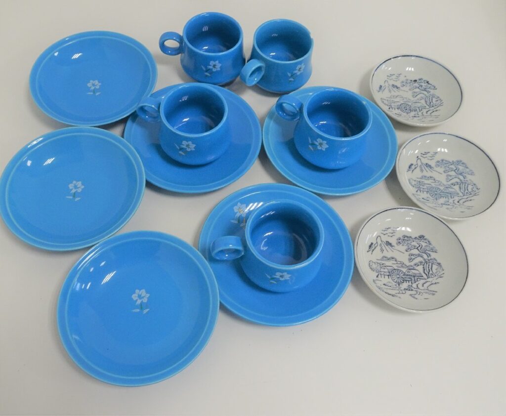 統制陶器まとめ　マグカップ　ソーサー　小皿　多治見　昭和　戦時下　アンティーク　レトロ　コレクション