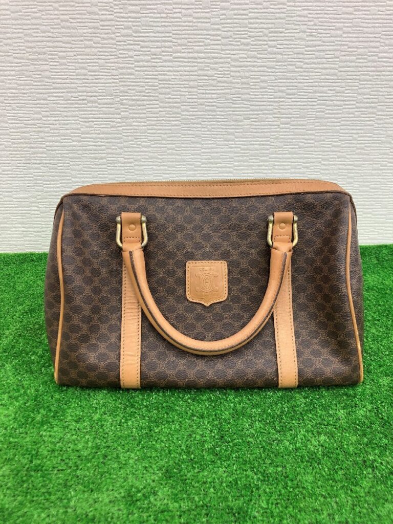 CELINE セリーヌ マカダム柄 ミニボストン ブラウン